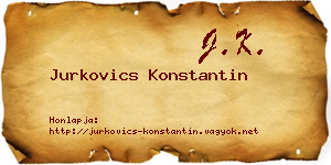 Jurkovics Konstantin névjegykártya